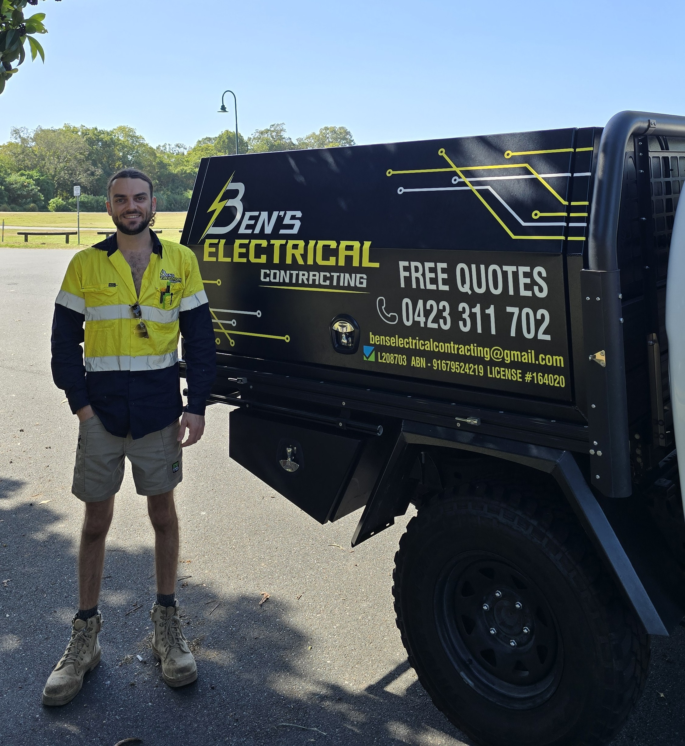 Ben with his work ute - Brisbane electrician